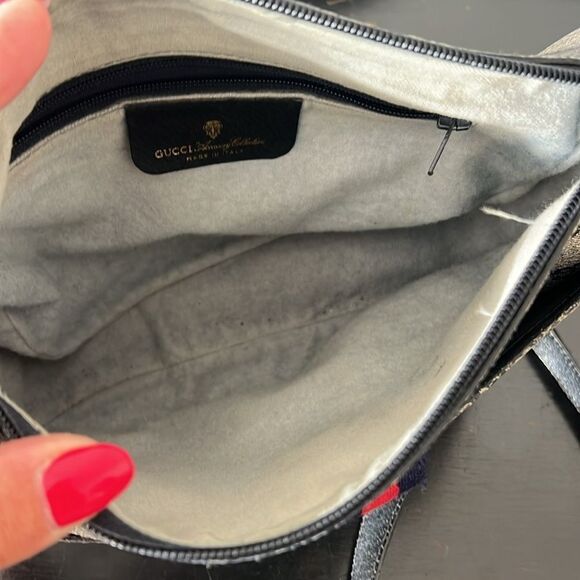 Authentic Vintage GUCCI Ophidia Navy Monogram Canvas Leather Crossbody Bag - Picture 12 of 16